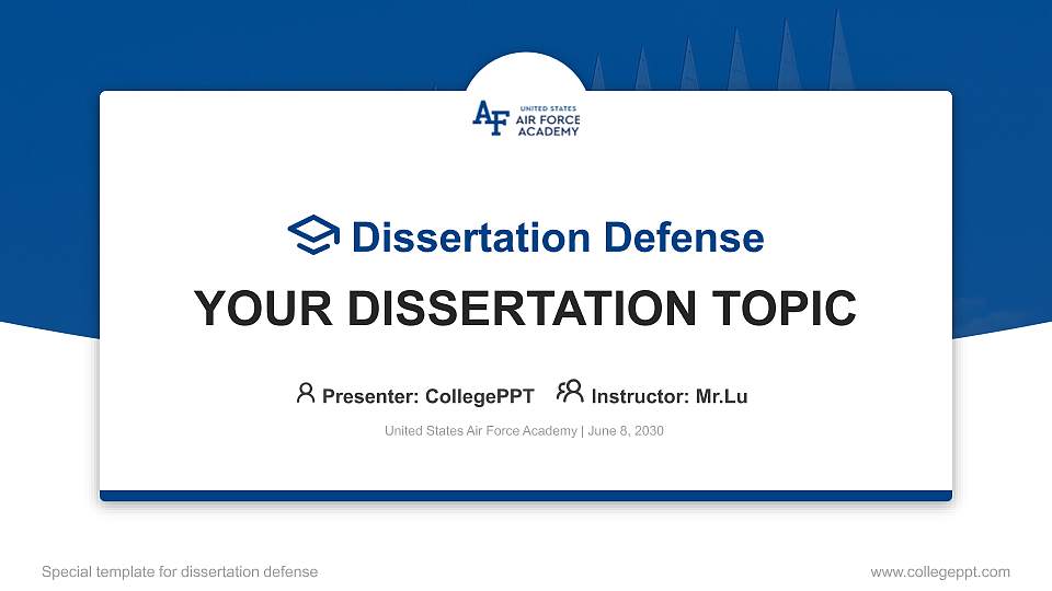 United States Air Force Academy Graduation Thesis Defense PPT Template16:9 ratio PPT effect preview image