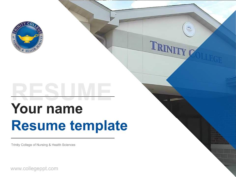 Trinity College of Nursing & Health Sciences Resume PPT Template4:3 ratio PPT effect preview image5