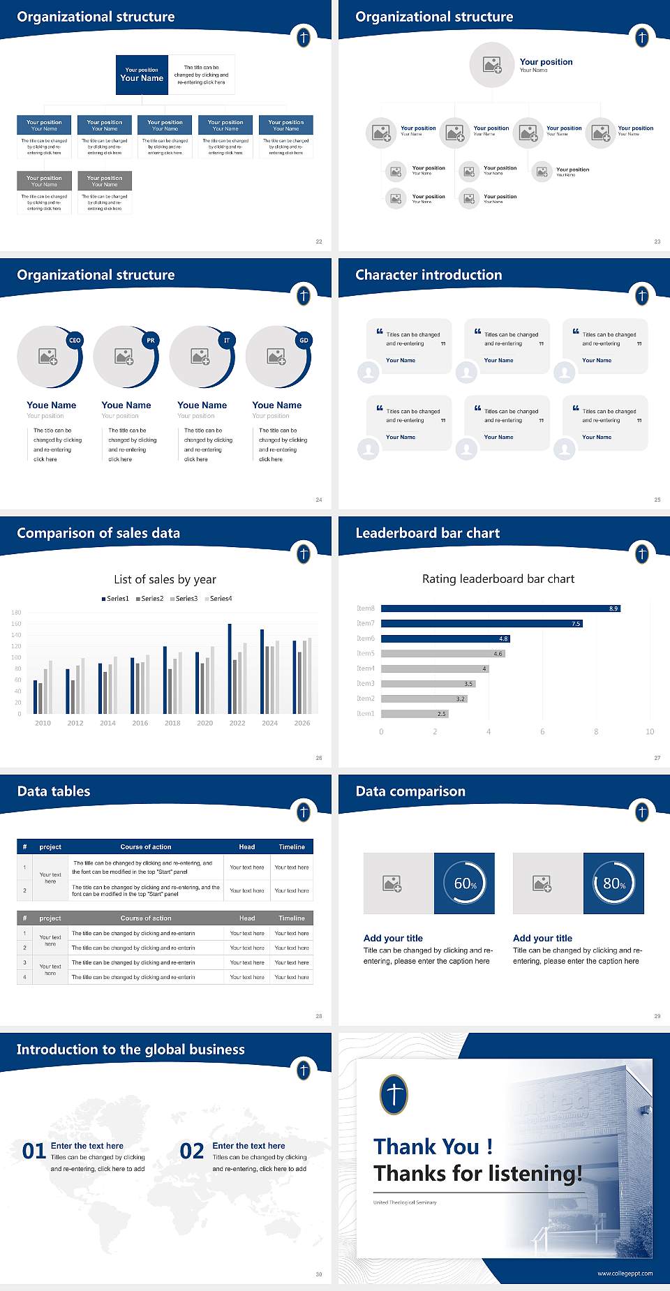 United Theological Seminary Academic Presentation/Research Findings Report PPT Template4:3 ratio PPT effect preview image4