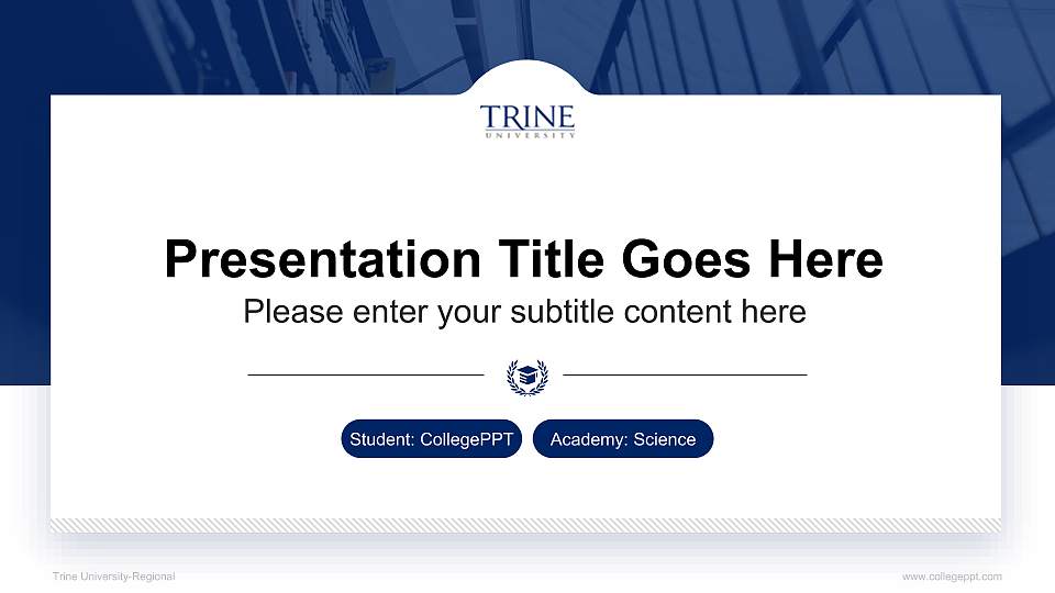 Trine University-Regional National Scholarship Defense PPT Template16:9 ratio PPT effect preview image