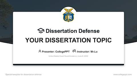 United States Coast Guard Academy Graduation Thesis Defense PPT Template