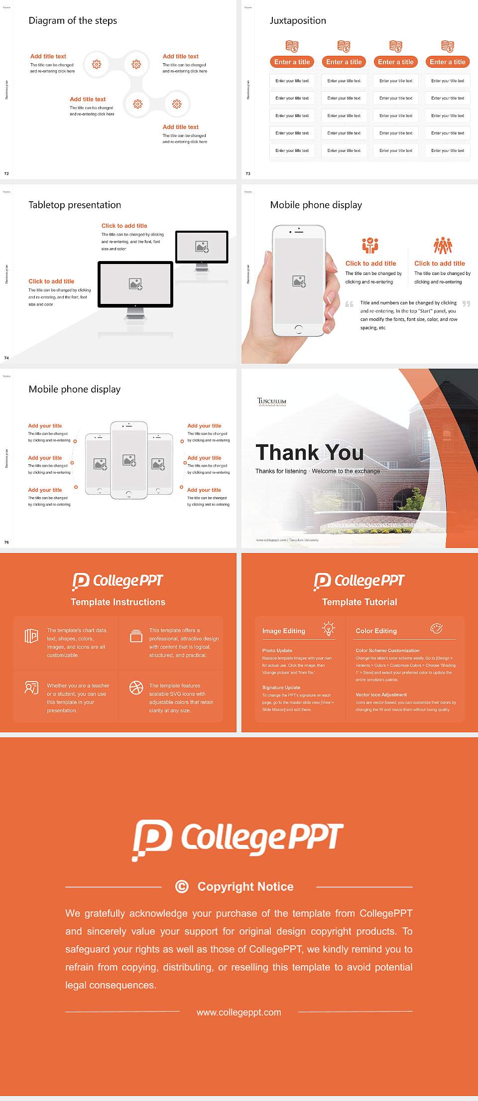 Tusculum University Competition/Entrepreneurship Contest PPT Template4:3 ratio PPT effect preview image9