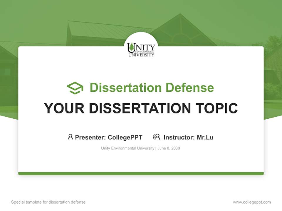 Unity Environmental University Graduation Thesis Defense PPT Template4:3 ratio PPT effect preview image7
