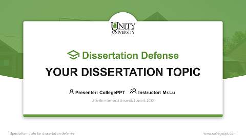 Unity Environmental University Graduation Thesis Defense PPT Template