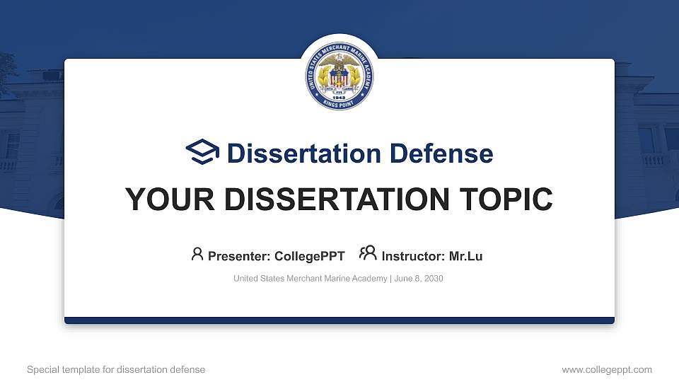 United States Merchant Marine Academy Graduation Thesis Defense PPT Template16:9 ratio PPT effect preview image