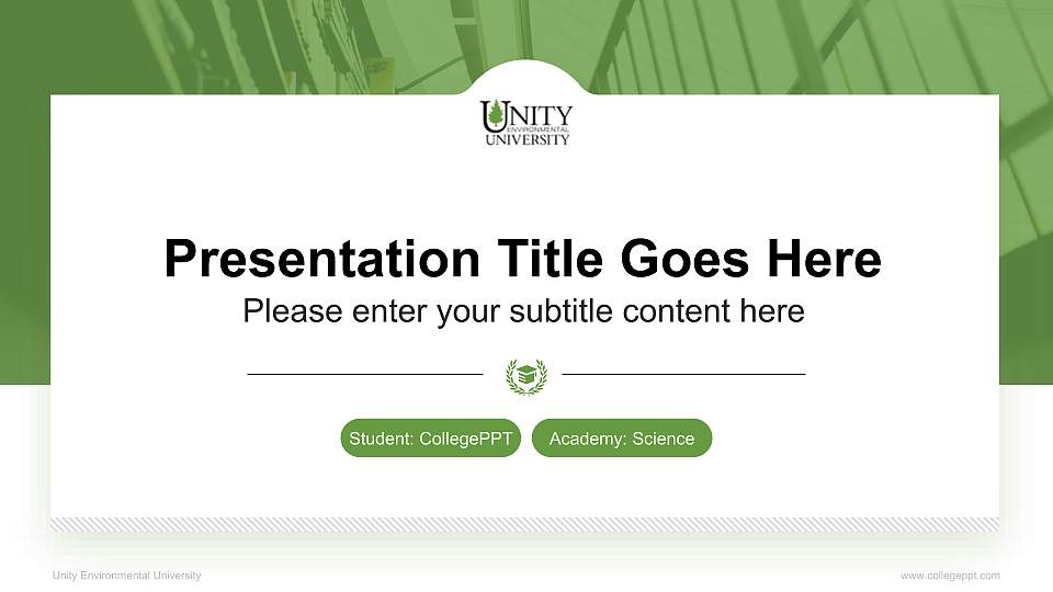 Unity Environmental University National Scholarship Defense PPT Template16:9 ratio PPT effect preview image