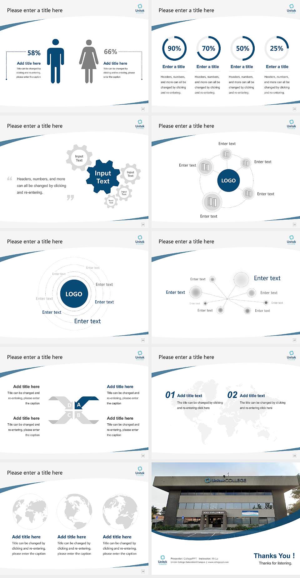 Unitek College Bakersfield Campus Course/Courseware Creation PPT Template4:3 ratio PPT effect preview image4