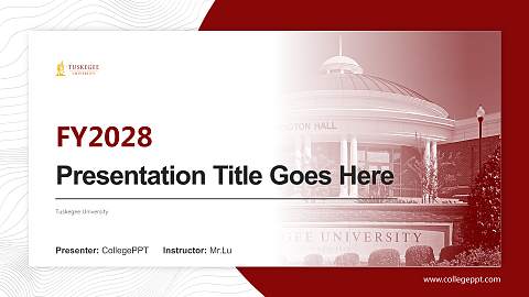 Tuskegee University Academic Presentation/Research Findings Report PPT Template