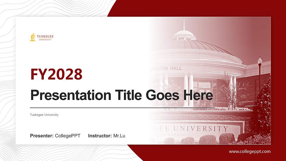 Tuskegee University Academic Presentation/Research Findings Report PPT Template16:9 ratio PPT effect preview image