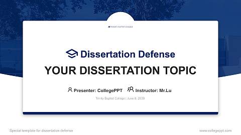 Trinity Baptist College Graduation Thesis Defense PPT Template