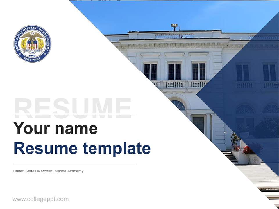 United States Merchant Marine Academy Resume PPT Template4:3 ratio PPT effect preview image5
