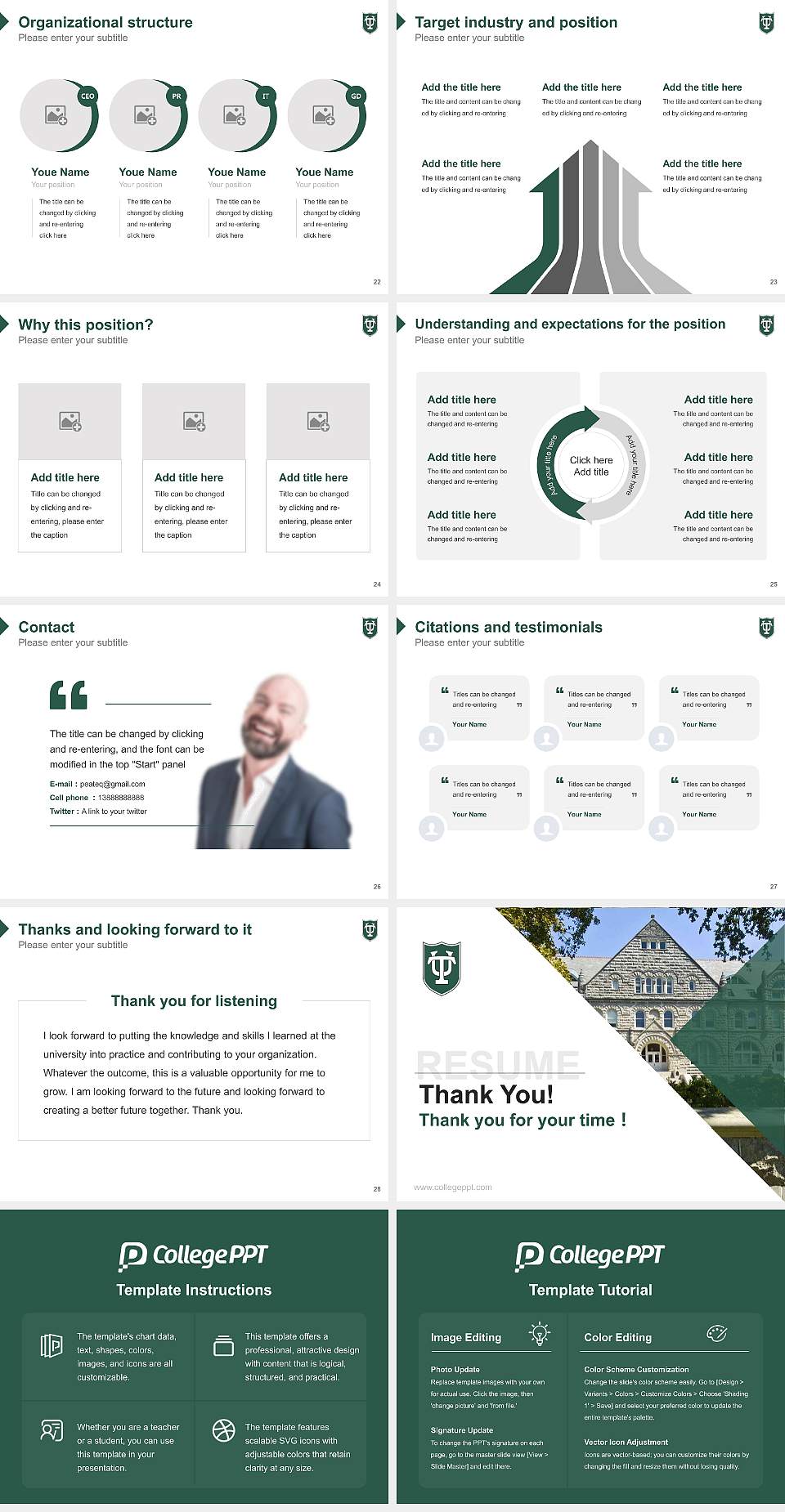 Tulane University of Louisiana Resume PPT Template4:3 ratio PPT effect preview image4