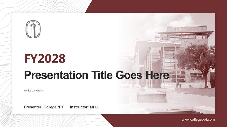 Trinity University Academic Presentation/Research Findings Report PPT Template16:9 ratio PPT effect preview image