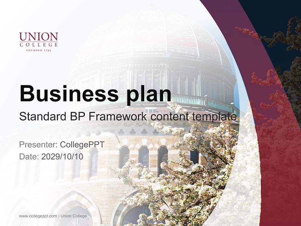Union College Competition/Entrepreneurship Contest PPT Template4:3 ratio PPT effect preview image9