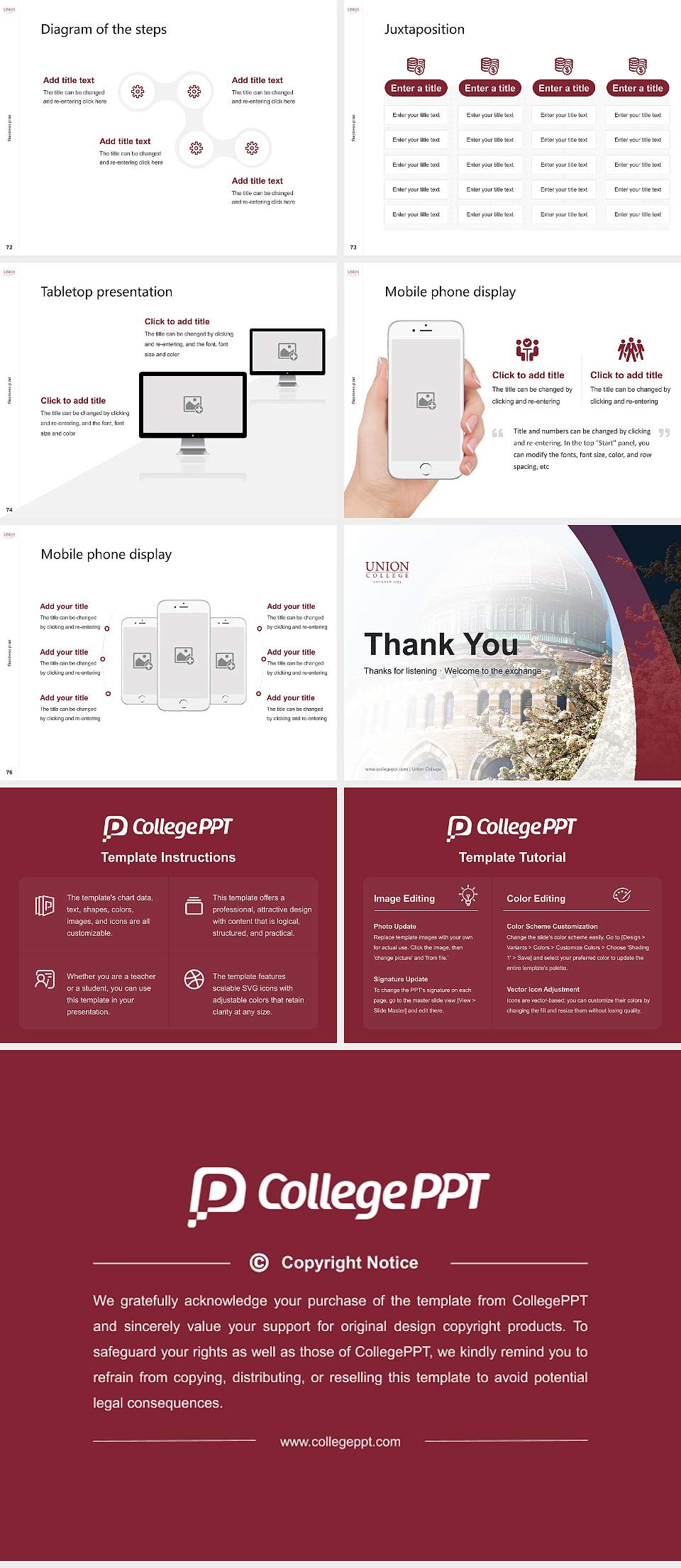 Union College Competition/Entrepreneurship Contest PPT Template4:3 ratio PPT effect preview image9