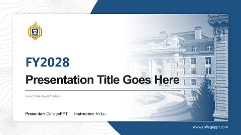 United States Naval Academy Academic Presentation/Research Findings Report PPT Template