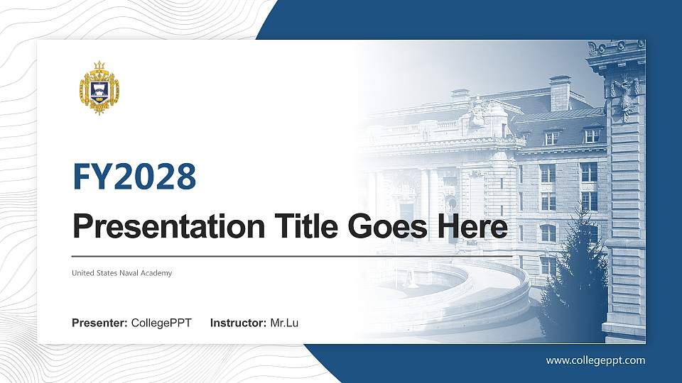 United States Naval Academy Academic Presentation/Research Findings Report PPT Template16:9 ratio PPT effect preview image
