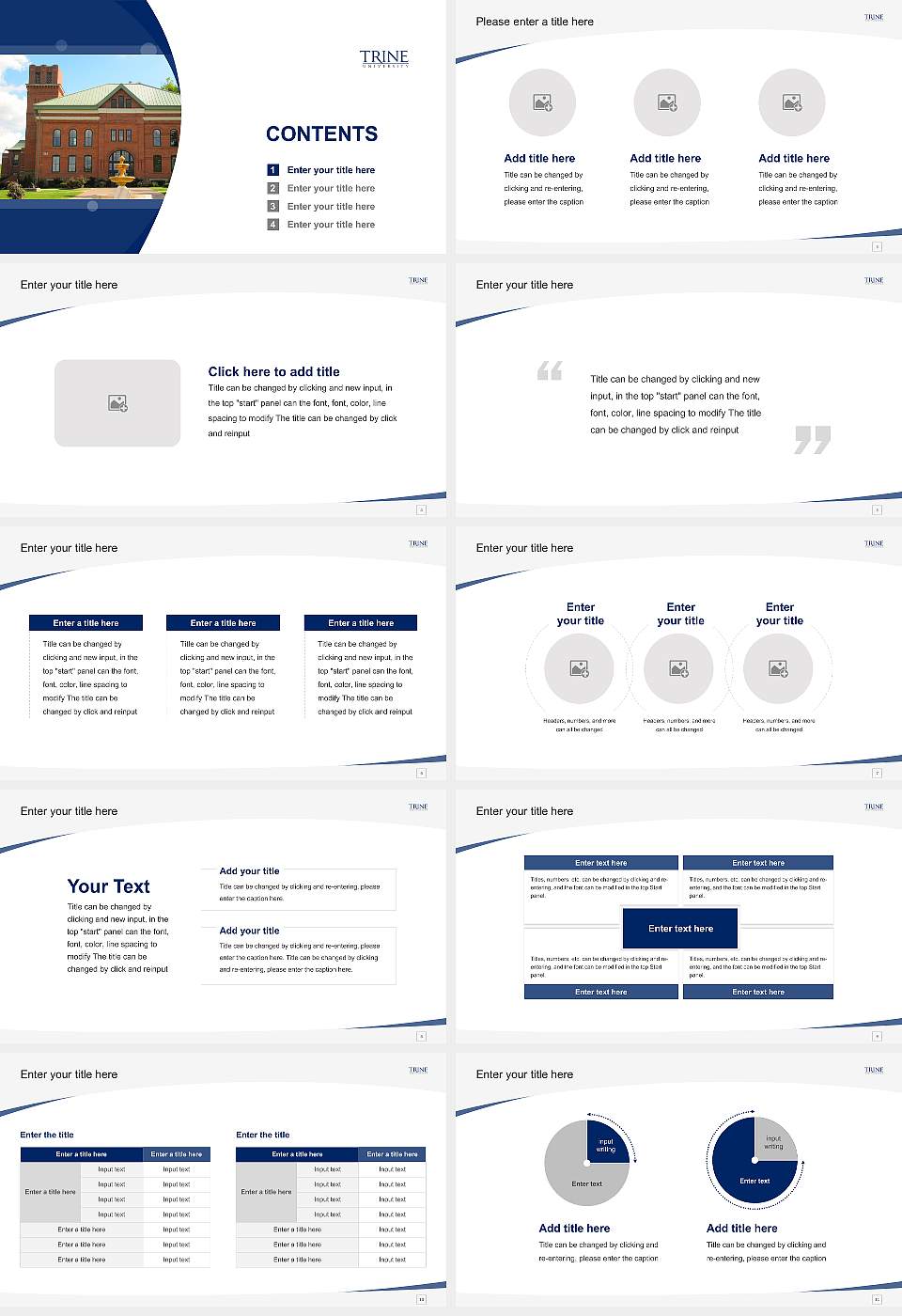 Trine University Course/Courseware Creation PPT Template16:9 ratio PPT effect preview image2