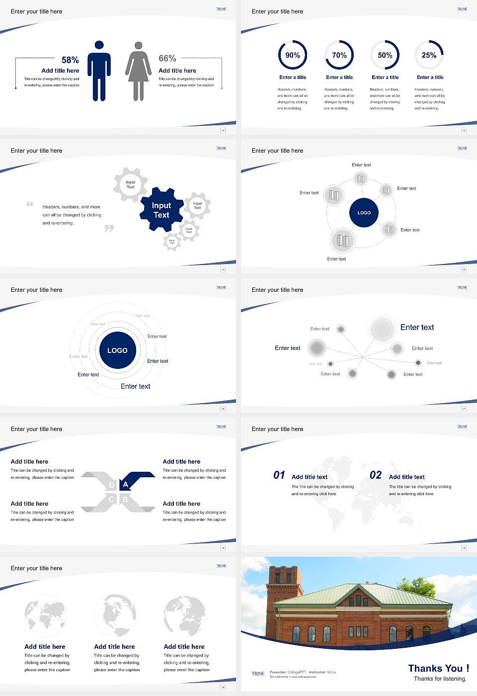 Trine University Course/Courseware Creation PPT Template16:9 ratio PPT effect preview image4