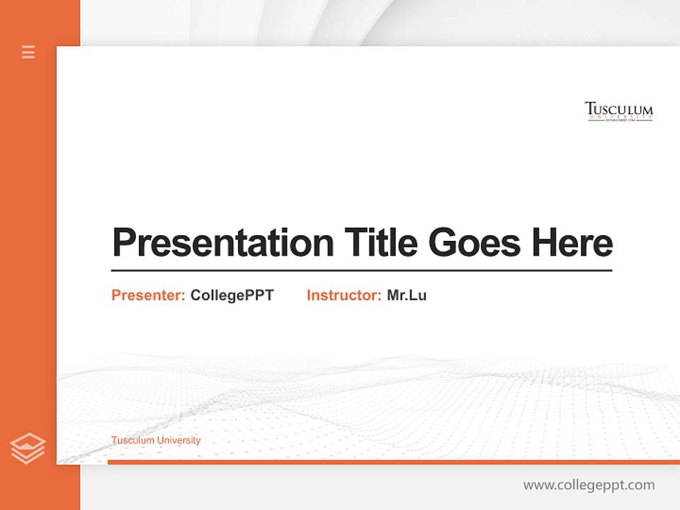 Tusculum University Thesis Proposal/Graduation Defense PPT Template4:3 ratio PPT effect preview image5