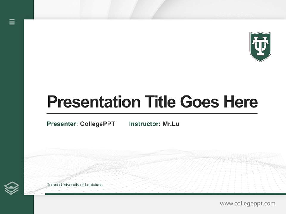 Tulane University of Louisiana Thesis Proposal/Graduation Defense PPT Template4:3 ratio PPT effect preview image5