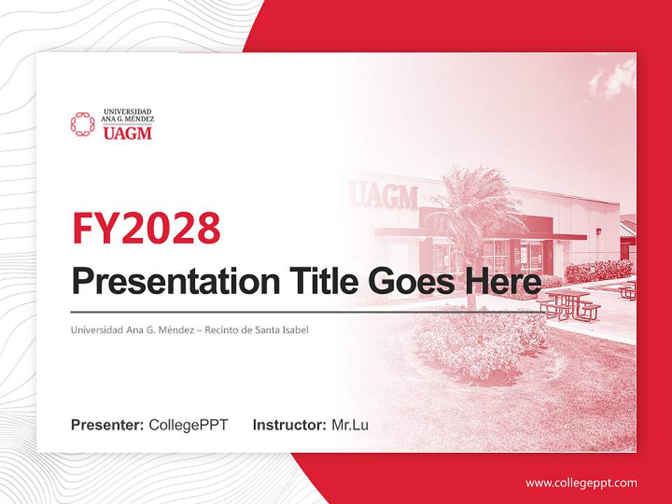 Universidad Ana G. Méndez – Recinto de Santa Isabel Academic Presentation/Research Findings Report PPT Template4:3 ratio PPT effect preview image5