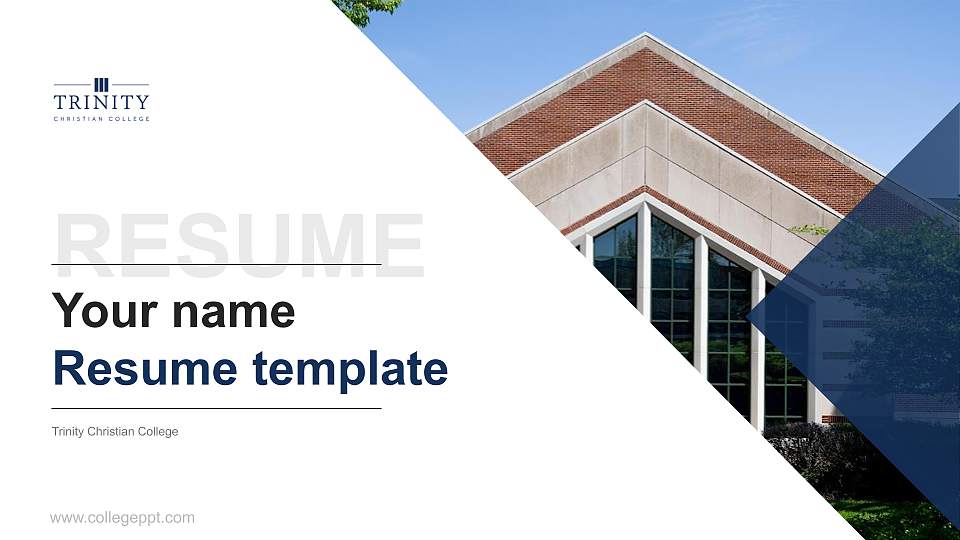 Trinity Christian College Resume PPT Template16:9 ratio PPT effect preview image