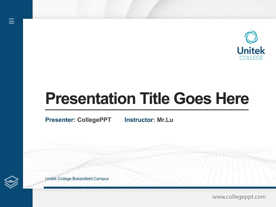 Unitek College Bakersfield Campus Thesis Proposal/Graduation Defense PPT Template4:3 ratio PPT effect preview image5