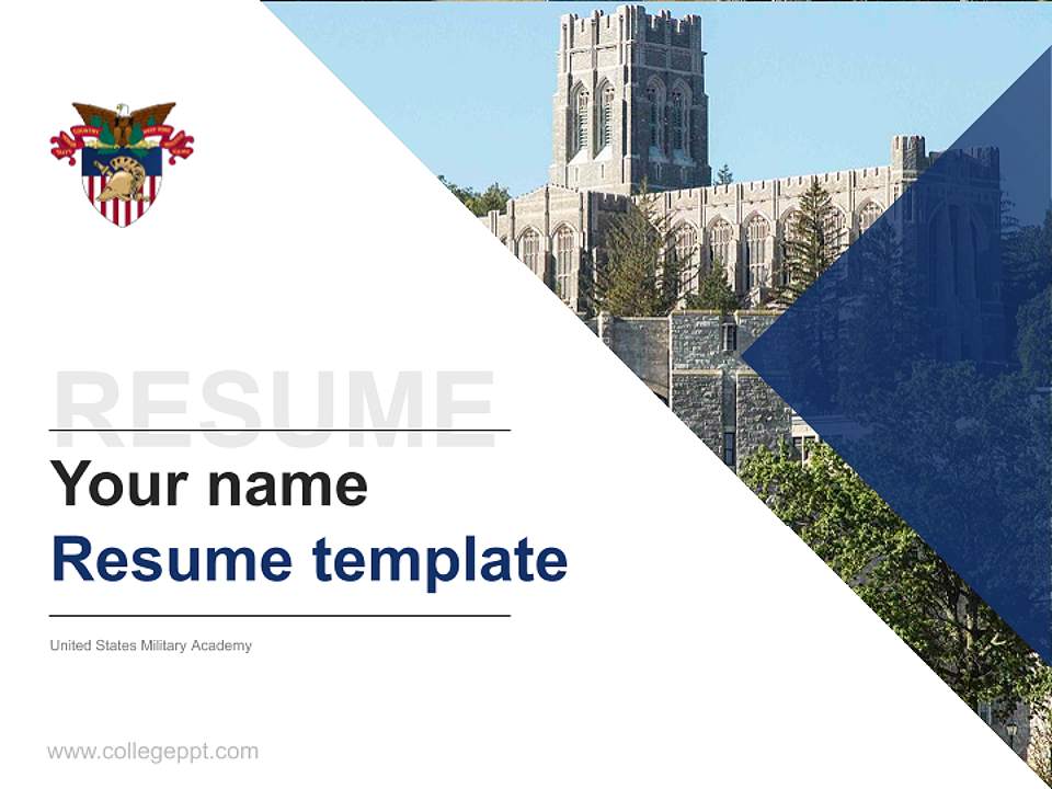 United States Military Academy Resume PPT Template4:3 ratio PPT effect preview image5