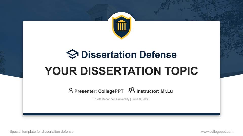 Truett Mcconnell University Graduation Thesis Defense PPT Template16:9 ratio PPT effect preview image