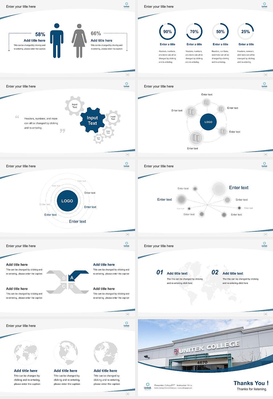 Unitek College Fremont Campus Course/Courseware Creation PPT Template16:9 ratio PPT effect preview image4