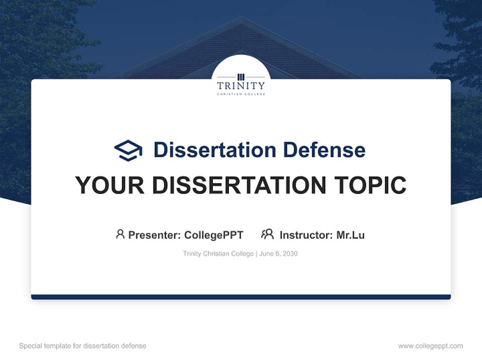Trinity Christian College Graduation Thesis Defense PPT Template4:3 ratio PPT effect preview image7