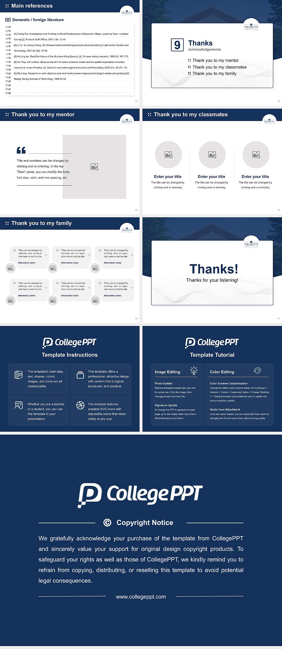 Trinity Christian College Graduation Thesis Defense PPT Template4:3 ratio PPT effect preview image7