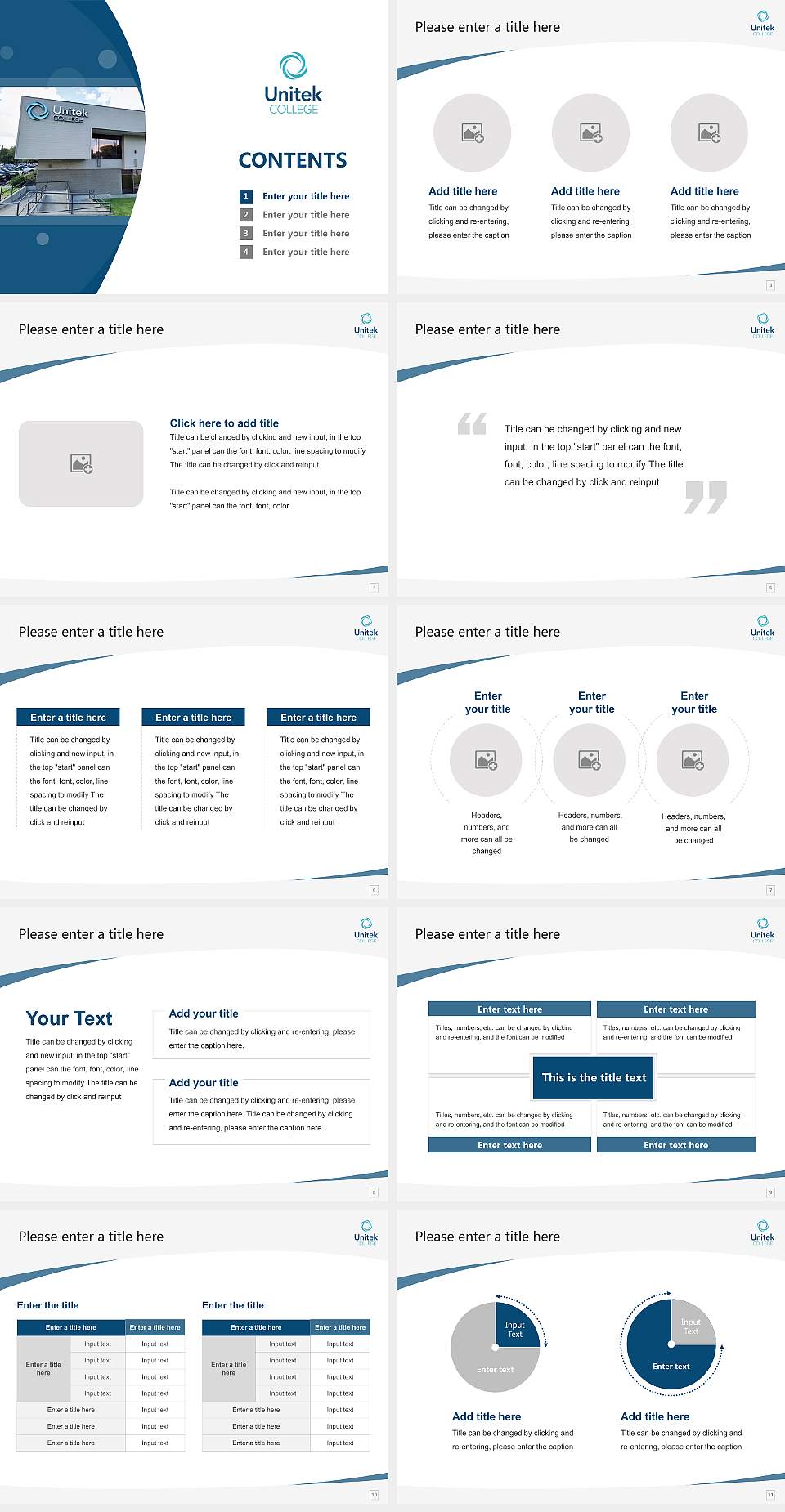 Unitek College Sacramento Campus Course/Courseware Creation PPT Template4:3 ratio PPT effect preview image2