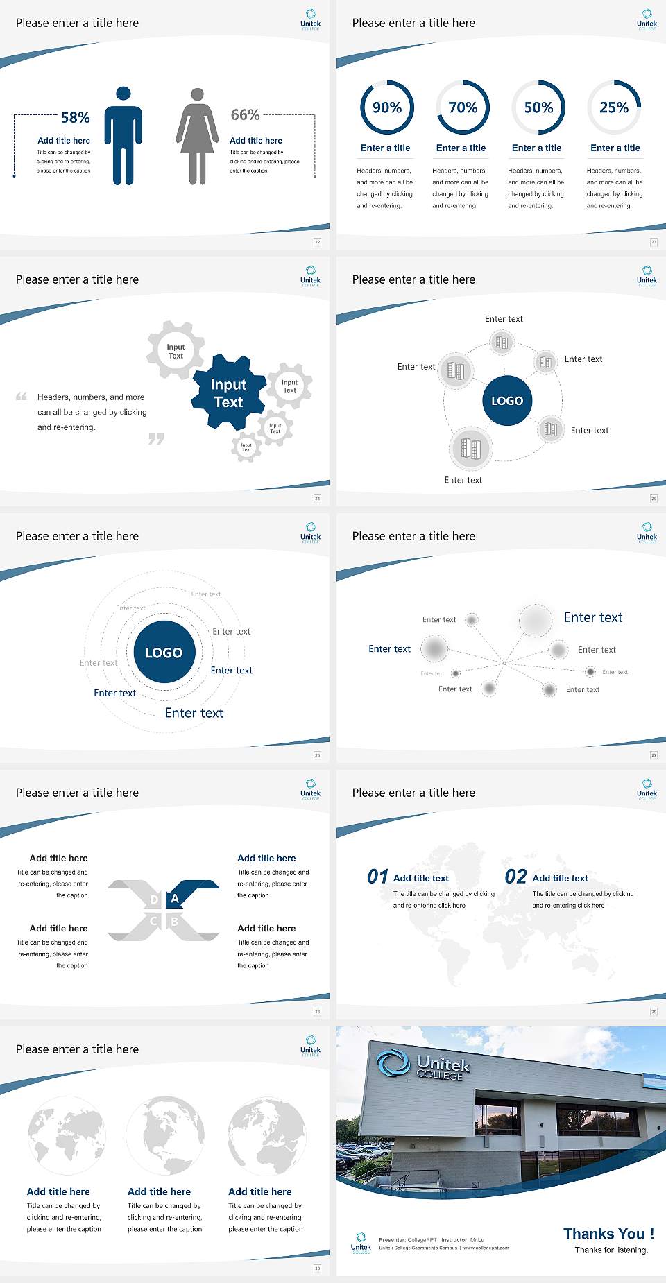 Unitek College Sacramento Campus Course/Courseware Creation PPT Template4:3 ratio PPT effect preview image4