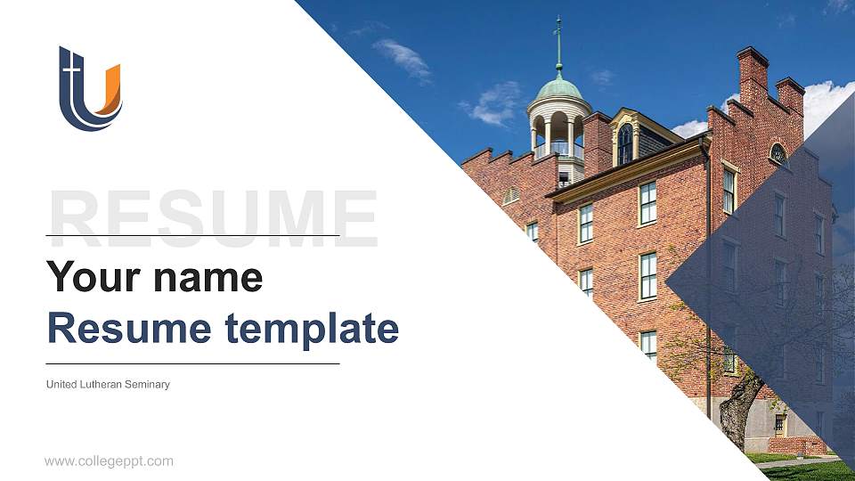 United Lutheran Seminary Resume PPT Template16:9 ratio PPT effect preview image