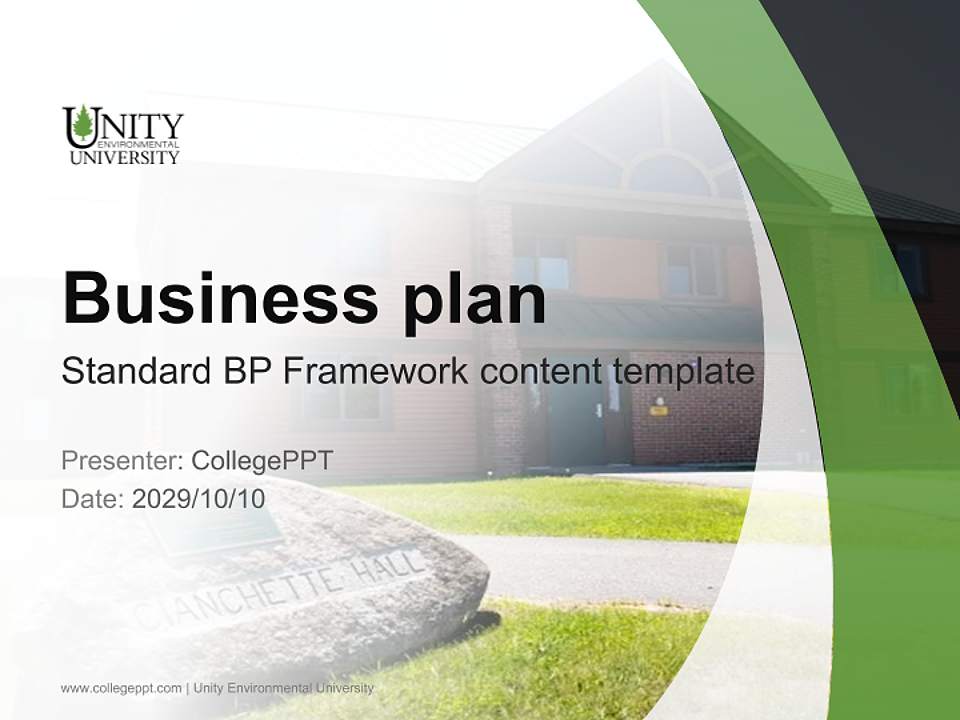 Unity Environmental University Competition/Entrepreneurship Contest PPT Template4:3 ratio PPT effect preview image9