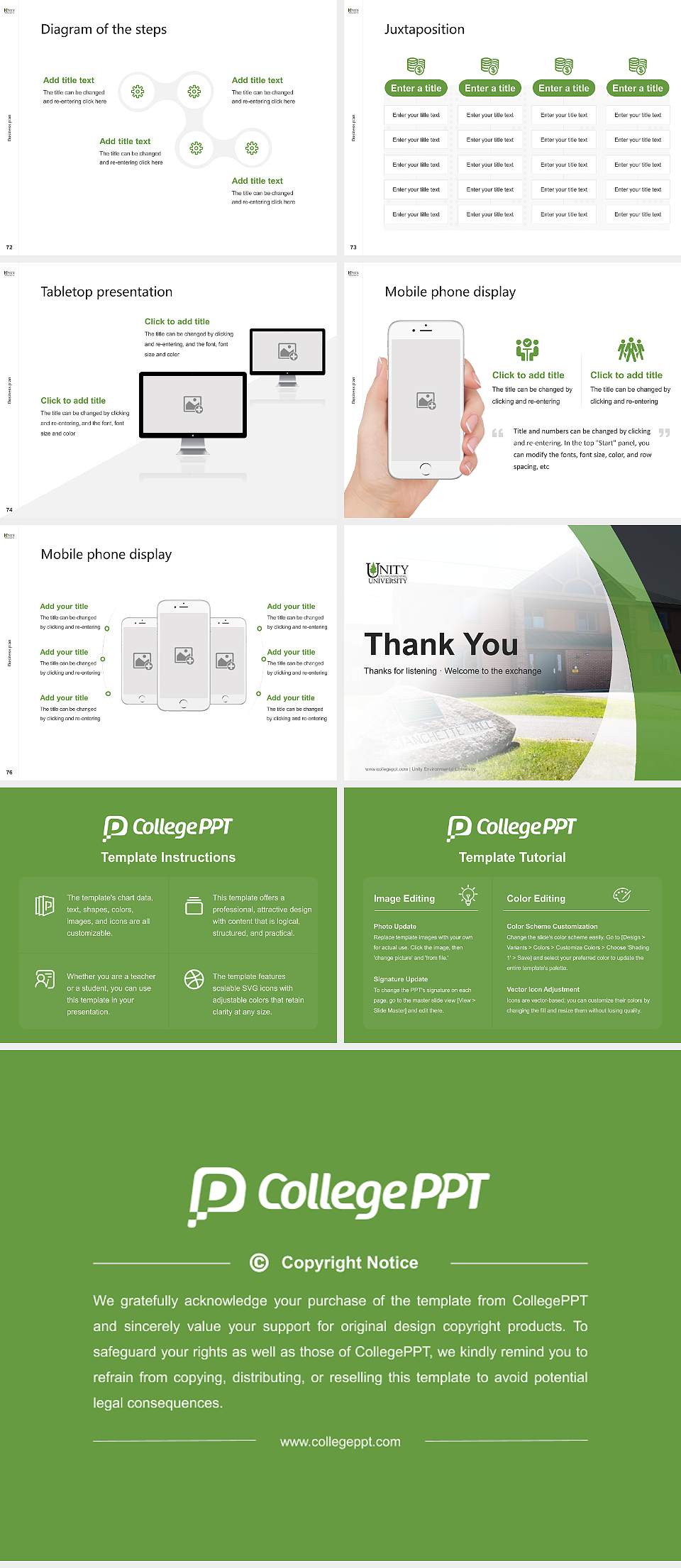 Unity Environmental University Competition/Entrepreneurship Contest PPT Template4:3 ratio PPT effect preview image9