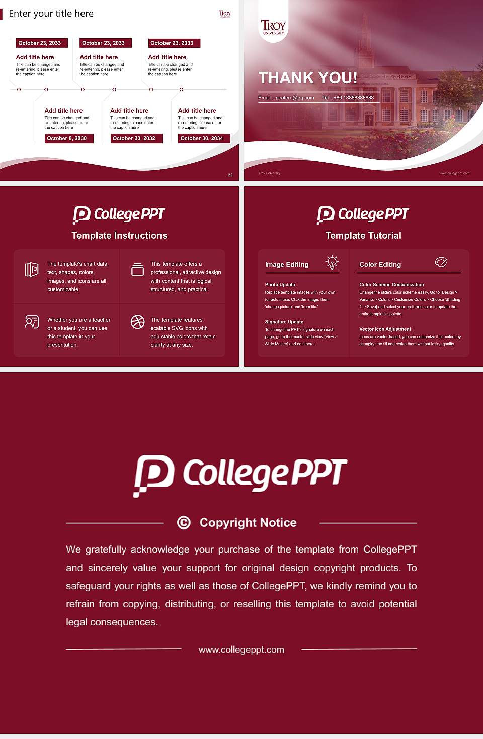 Troy University Lecture Sharing and Networking Event PPT Template4:3 ratio PPT effect preview image4