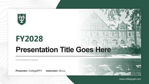 Tulane University of Louisiana Academic Presentation/Research Findings Report PPT Template
