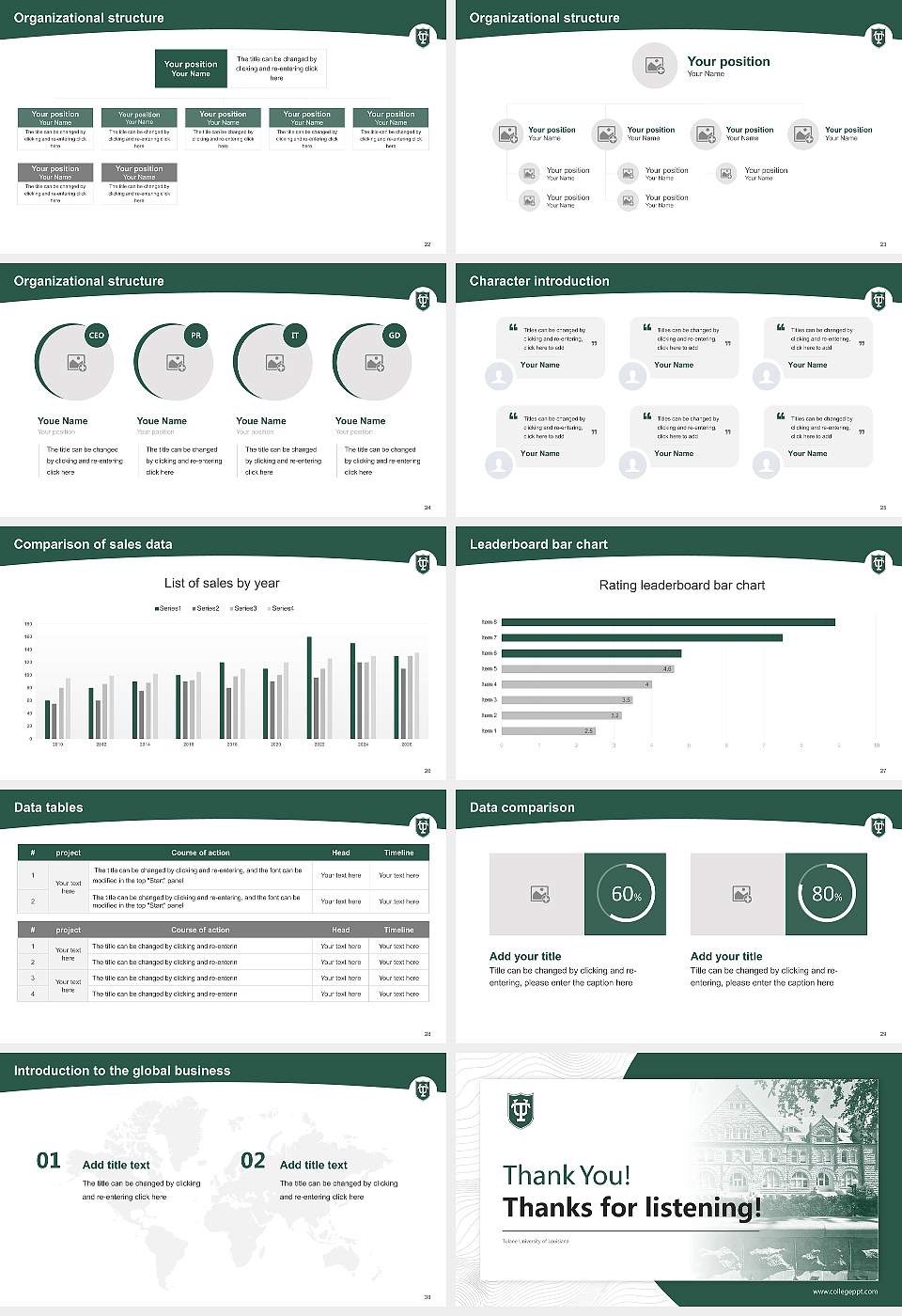 Tulane University of Louisiana Academic Presentation/Research Findings Report PPT Template16:9 ratio PPT effect preview image4