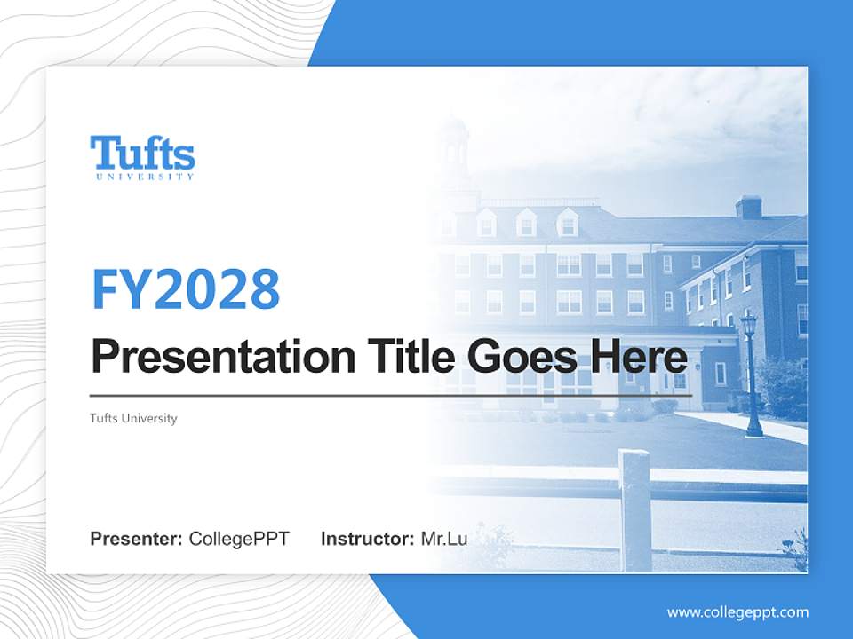 Tufts University Academic Presentation/Research Findings Report PPT Template4:3 ratio PPT effect preview image5
