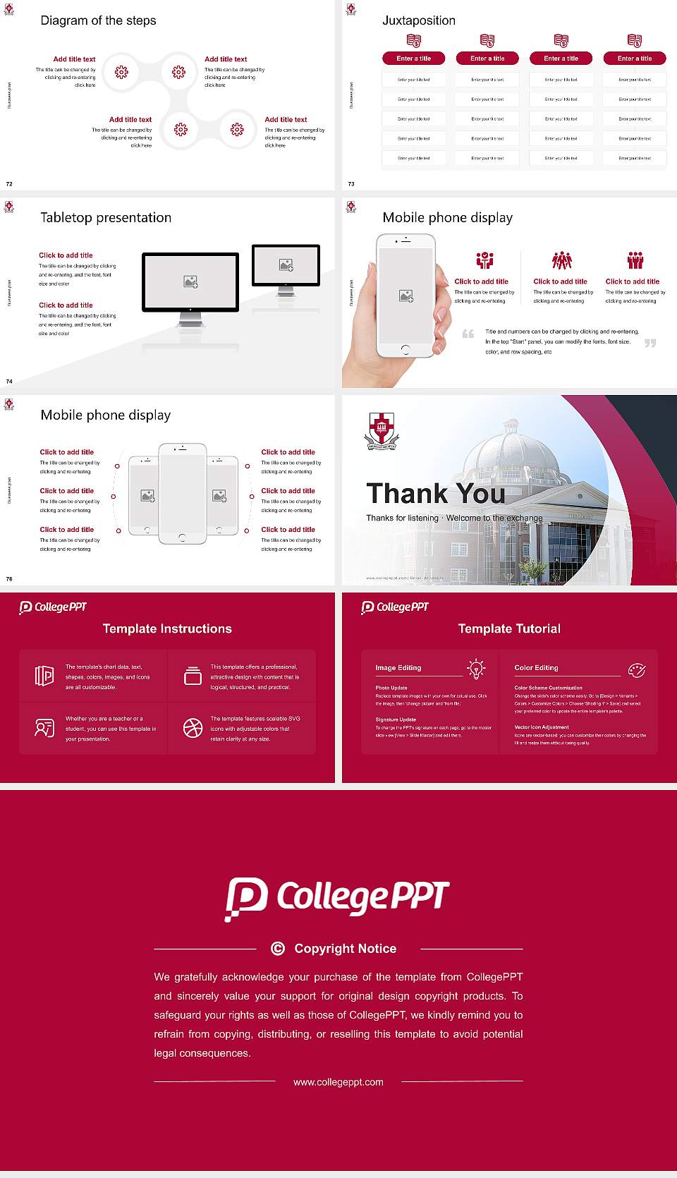 Union University Competition/Entrepreneurship Contest PPT Template16:9 ratio PPT effect preview image9