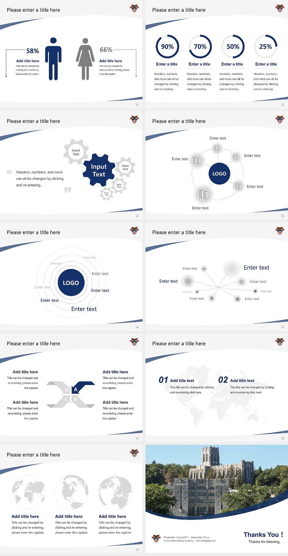 United States Military Academy Course/Courseware Creation PPT Template4:3 ratio PPT effect preview image4