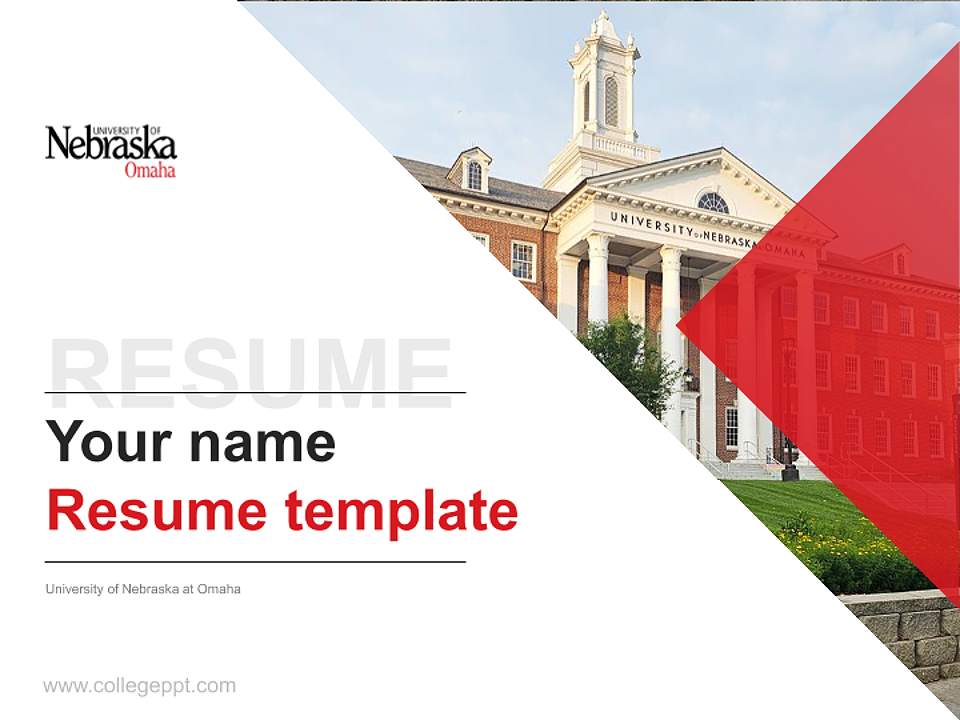 University of Nebraska at Omaha Resume PPT Template4:3 ratio PPT effect preview image5