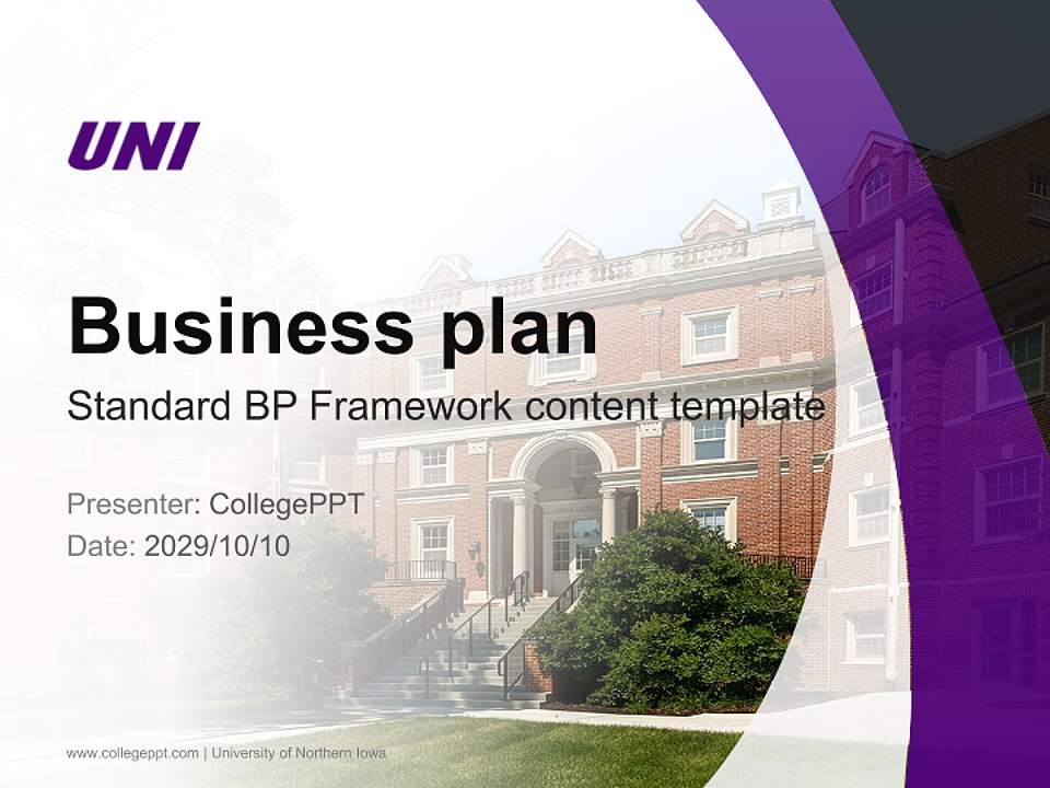 University of Northern Iowa Competition/Entrepreneurship Contest PPT Template4:3 ratio PPT effect preview image9