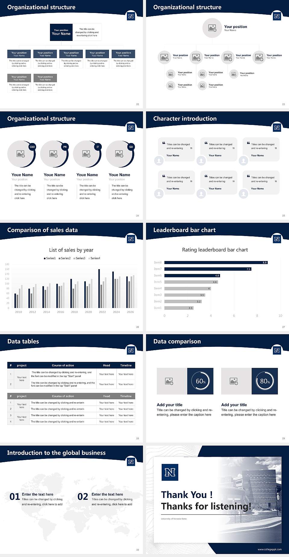 University of Nevada-Reno Academic Presentation/Research Findings Report PPT Template4:3 ratio PPT effect preview image4