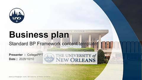 University of New Orleans Competition/Entrepreneurship Contest PPT Template