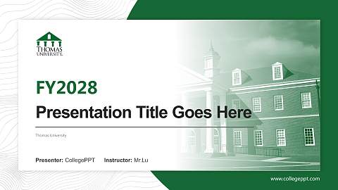 Thomas University Academic Presentation/Research Findings Report PPT Template