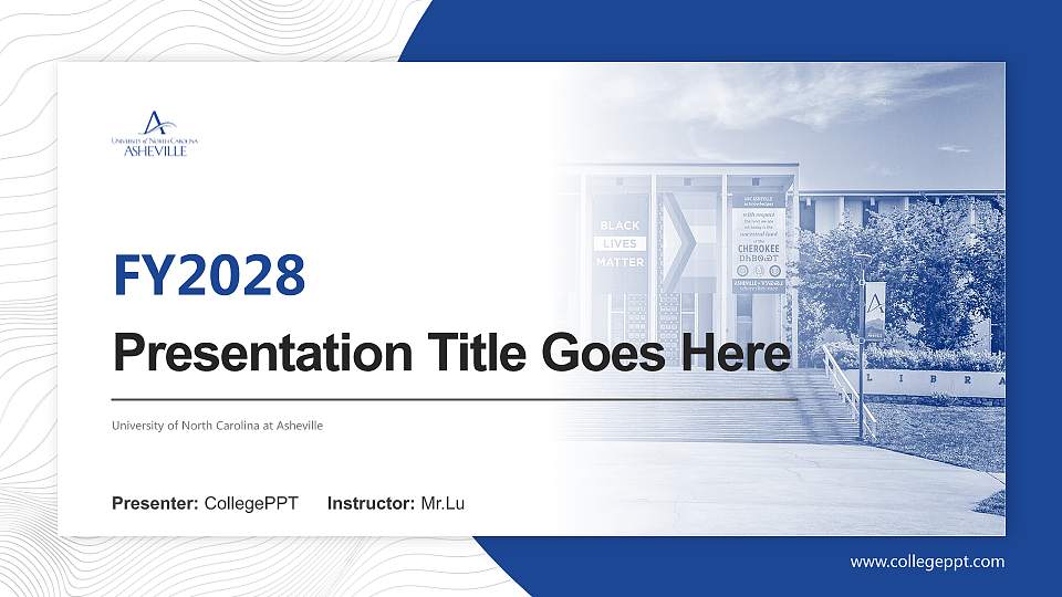 University of North Carolina at Asheville Academic Presentation/Research Findings Report PPT Template16:9 ratio PPT effect preview image